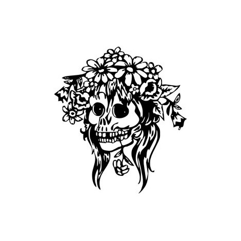 Totenkopf mit Blumen PL-0018