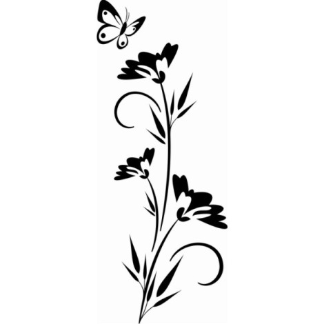 Blume mit Schmetterling PL-0055