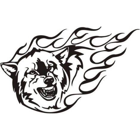 Wolf mit Flammen PL-0068
