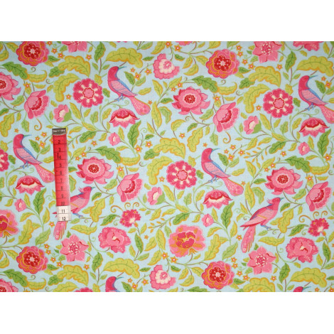 Patchworkstoff Vögel und Blumen