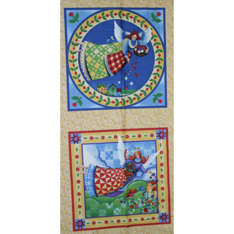 Patchworkstoff Panel mit Engeln