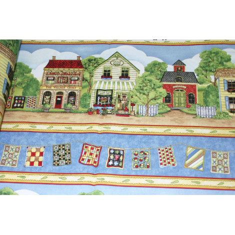 Patchworkstoff Rapport Häuser