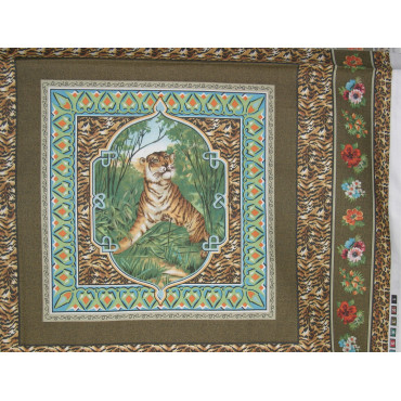 Patchworkstoff Panel Tiger / Leopard