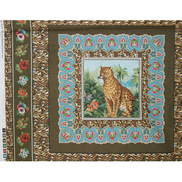 Patchworkstoff Panel Tiger / Leopard