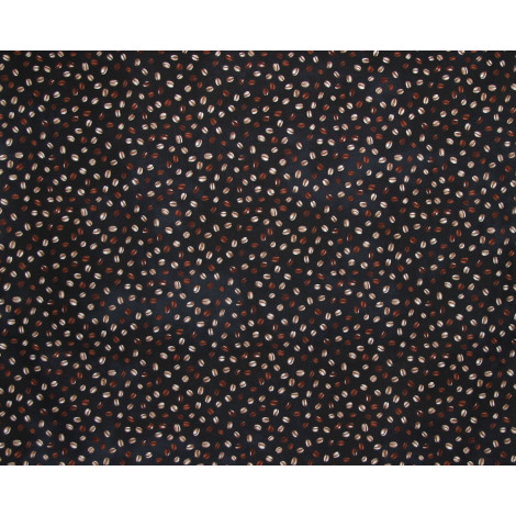 Patchworkstoff schwarz mit Kaffeebohnen