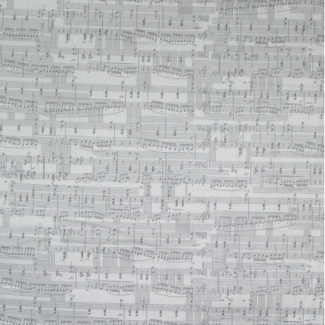 Patchworkstoff Musiknoten weiss