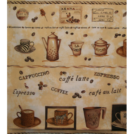 Patchworkstoff Panel Kaffee beige