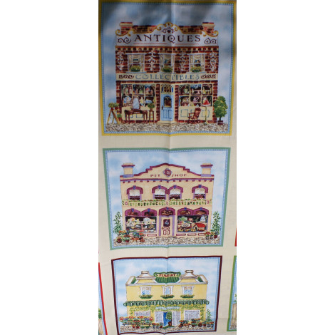 Patchworkstoff Panel Häuser