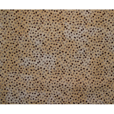 Patchworkstoff beige mit Kaffeebohnen