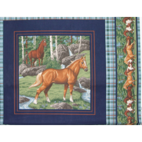 Patchworkstoff Panel Pferdebilder