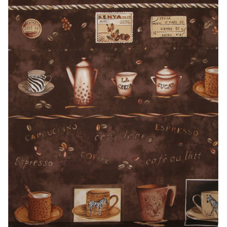 Patchworkstoff Panel Kaffee dunkelbraun