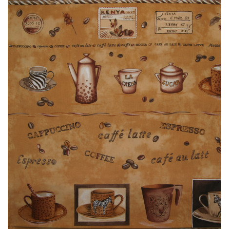 Patchworkstoff Panel Kaffee hellbraun
