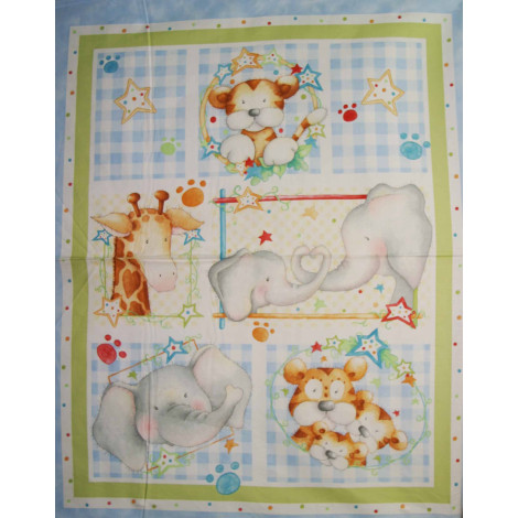 Patchworkstoff Panel für Kinderdecke / Krabbeldecke