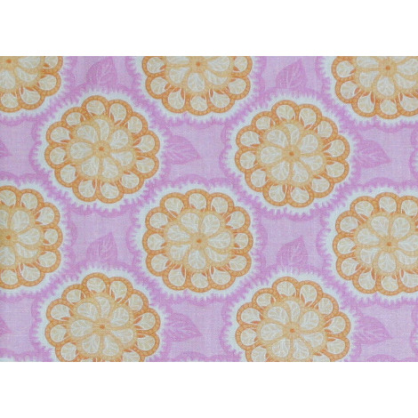 Patchworkstoff rosa mit orangen Blumen